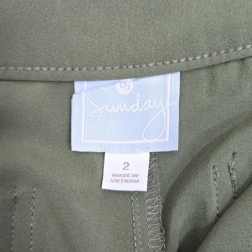 CL🚨 Sunday Green Jogger Pants Size 2 Ruched Hem - Picture 2 of 13